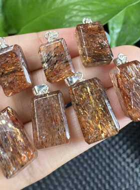 好记水晶黑金超七方牌吊坠时尚小众高级精致送朋友家人生日随机发