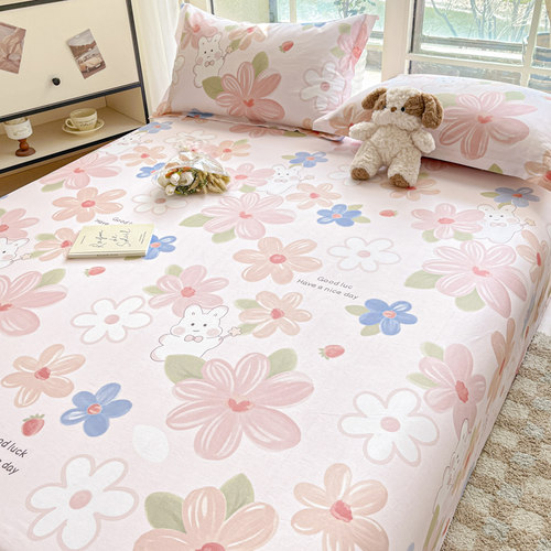 纯棉床单单件宿舍单人学生住校专用1.2米100全棉被单双人四季通用 - 图3