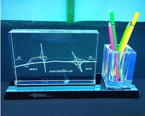 定制定做水晶激光内雕三维3D模型定制大桥大楼船建筑纪念礼品摆件