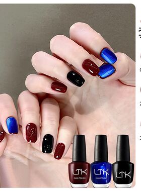美甲指甲油显白免烤纯黑色易涂快干持久网红亮面多色百搭秋冬流行