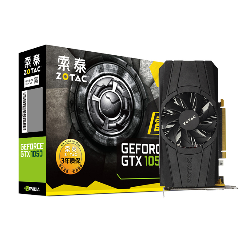 索泰 GeForce GTX1050-2GD5 3GD5 雷霆單風扇遊戲顯示卡