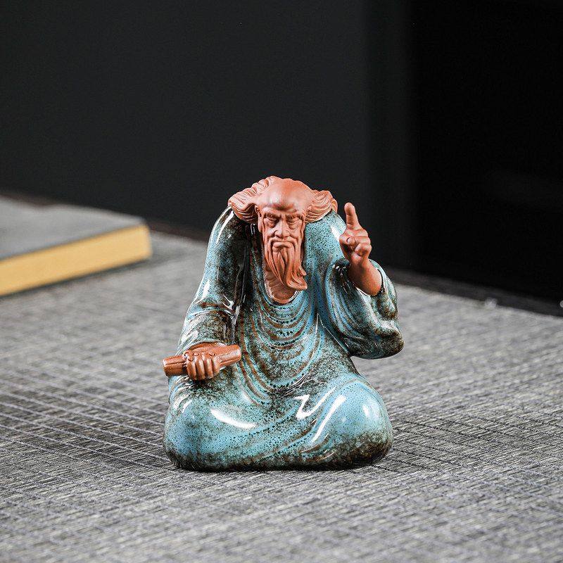 复古陶瓷老子紫砂茶宠摆件禅师佛像功夫茶具配件创意茶宠装饰品,淘宝优惠券,粉丝福利购,淘宝优惠卷
