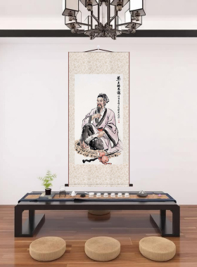 药王孙思邈丝绸卷轴装饰画
