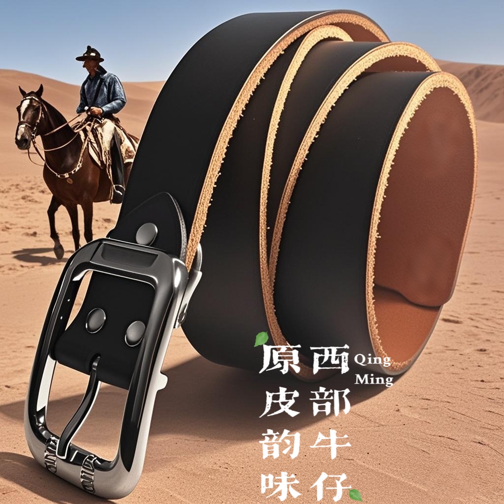 100%正宗手工纯皮真牛皮带电工牛仔裤带条带孔腰带男复古针扣打孔 - 图2