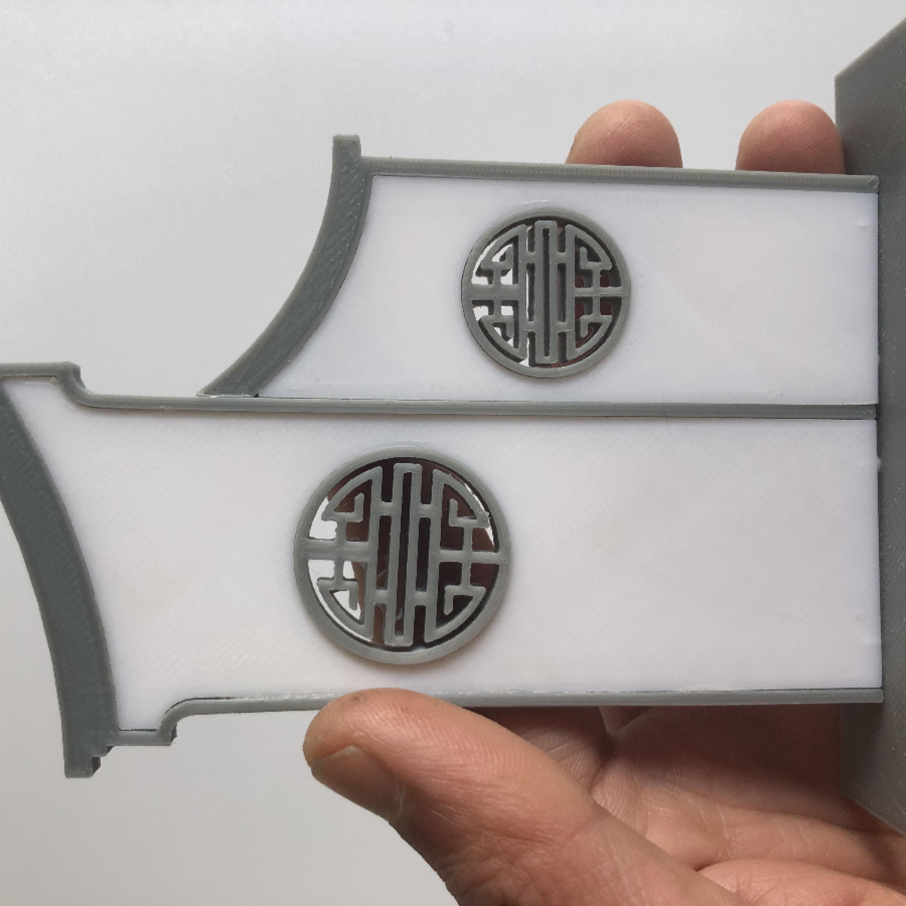 中式仿古双喜字花窗景墙微缩沙盘造景摆件中式古风模型桌面拼装 - 图2