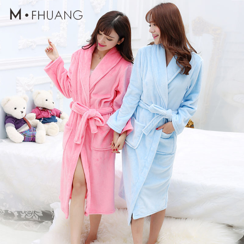 冬季情侣加长款男士秋法兰绒睡衣 美凤凰睡袍/浴袍