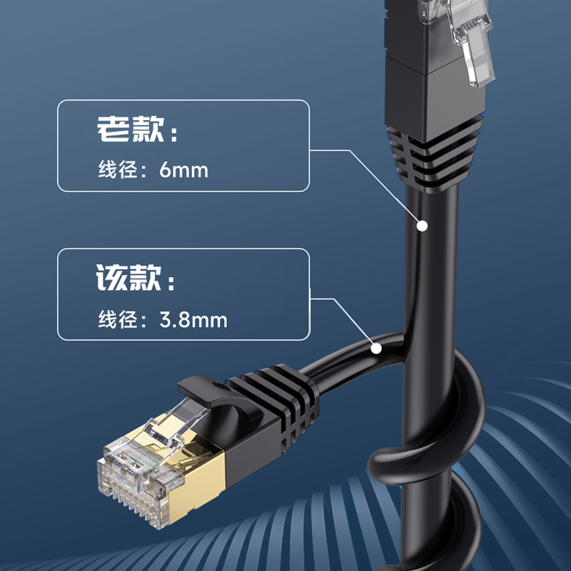 八类网线延长线公转母加长rj45万兆网络弯头纤细带螺丝孔可固定口 - 图2