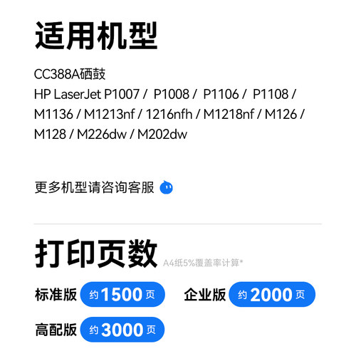【官方自营】彩格适用惠普HP88A墨粉M1136 HP1108打印机M1213nf M1216 nfh/nw/a P1106 M128fn/fw M226dw碳粉 - 图1