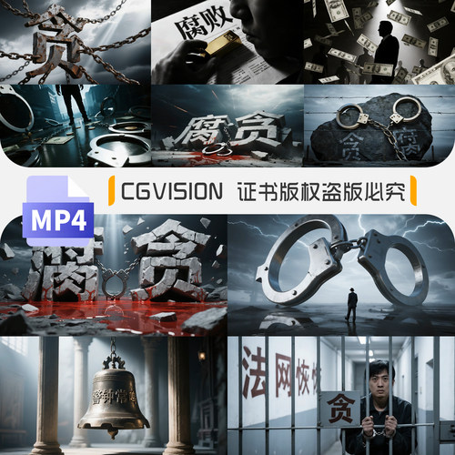 反腐倡廉反贪污行贿腐败受贿廉洁自律廉政文化警示教育4k视频素材 - 图0