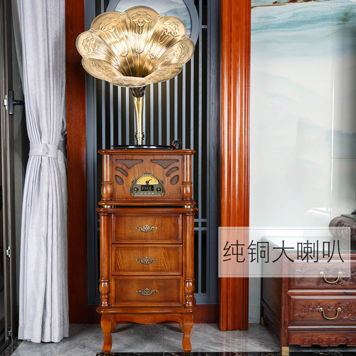 今墨留音机复古客厅欧式黑胶唱片机大喇叭老式电唱机留声机S16 - 图2