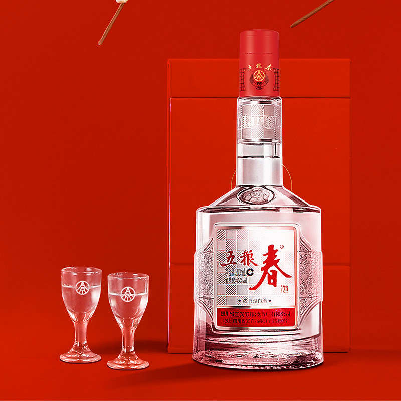 五粮液 五粮春45度500mL*1瓶 浓香型白酒四川名酒粮食酒礼盒酒