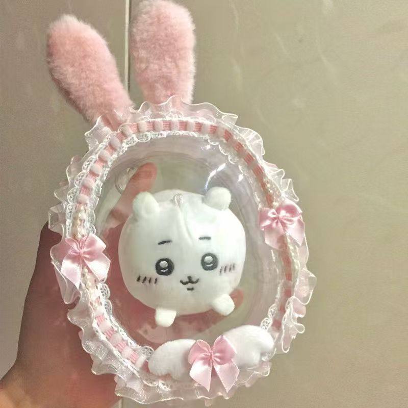 高颜值棉花娃娃遛娃包外出玩偶收纳包10cm书包挂饰pvc透明diy装饰,淘宝优惠券,粉丝福利购,淘宝优惠卷