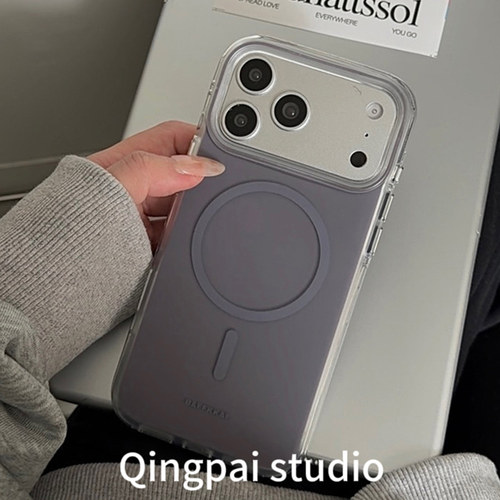 轻派ins风简约磨砂纯色磁吸圈壳适用苹果17promax手机壳iphone16pro新款15女款14高级质感小众13防摔全包硬壳 - 图3