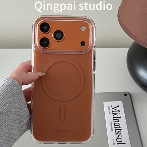 轻派ins风简约磨砂纯色磁吸圈壳适用苹果17promax手机壳iphone16pro新款15女款14高级质感小众13防摔全包硬壳 - 图0