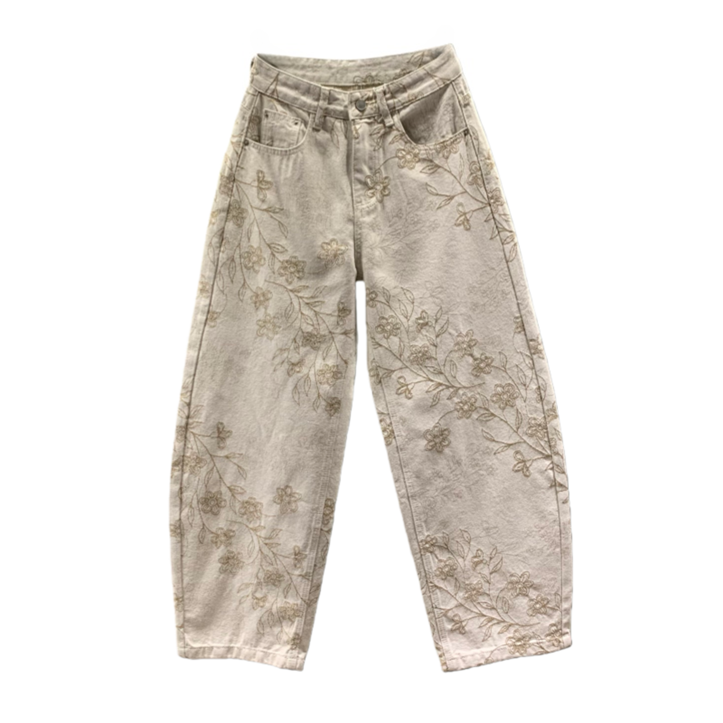 复古提花休闲阔腿牛仔裤女2026春季新款高腰宽松显瘦弯刀拖地长裤,淘宝优惠券,粉丝福利购,淘宝优惠卷