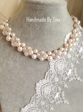 复古维多利亚风珍珠项链手工定制