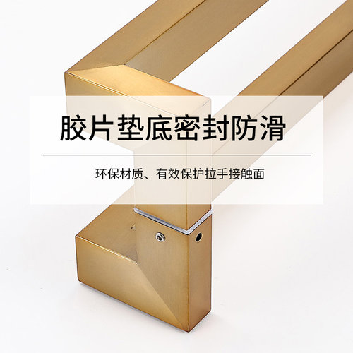 双弯304不锈钢玻璃门把手拉手地弹簧无框有框门大拉手大门拉手厚 - 图2
