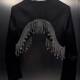 ສະຖານີເອີຣົບ European Station 2025 Spring Industry Heavy Design Design Diamond-encrusted Tassel Short Black Jacket