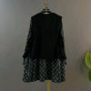 Fashionable fungus floral V-neck dress