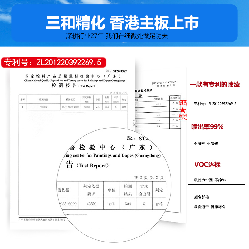 三和手摇自动喷漆劳尔RAL7042交通灰A防锈涂鸦改色金属整箱12瓶 - 图1