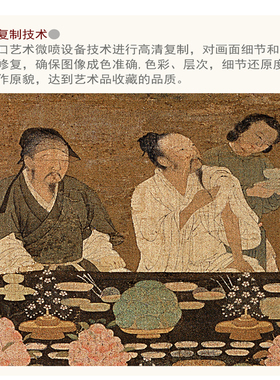 北宋赵佶宋徽宗文会图原作超清复制装裱卷轴挂画中式玄关茶室字画