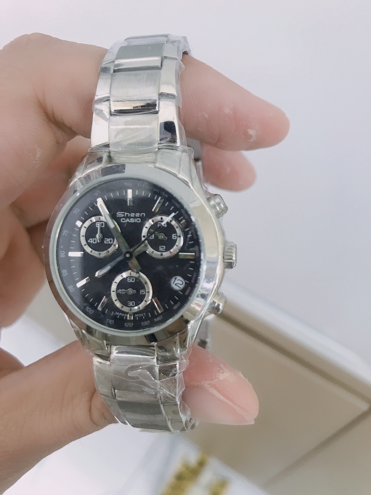 卡西欧日本时尚镜面石英防水黑色女表多功能5000BP-1AVDR - 图1