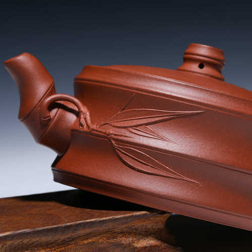 一心玉壶 宜兴红泥紫砂壶茶具竹节壶杯壶套装纯手工礼盒 - 图2