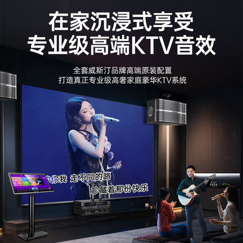 威斯汀专业家庭ktv音响套装卡拉ok点歌唱歌机全套家用k歌影院音箱 - 图0