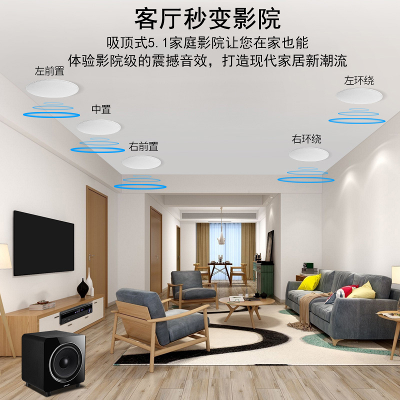 吸顶音响套装家用客厅吊顶环绕音箱全套背景音乐餐厅蓝牙功放同轴天花板嵌入式喇叭 5.1 威斯汀家庭影院 吸顶音响套装家用客厅吊顶环绕音箱全套背景音乐餐厅蓝牙功放同轴天花板嵌入式喇叭 5.1 威斯汀家庭影院