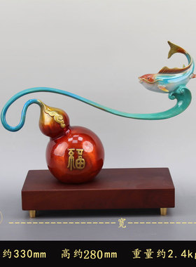 乔迁新居礼物玄关铜摆件轻奢高档