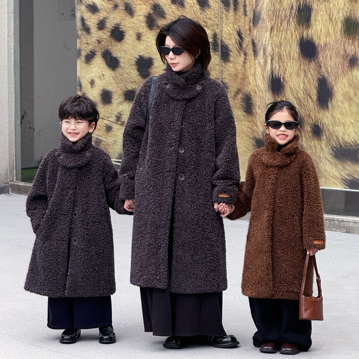 亲子装母子款毛毛外套皮草加绒男女童冬装大衣时尚长款中大童女装,淘宝优惠券,粉丝福利购,淘宝优惠卷