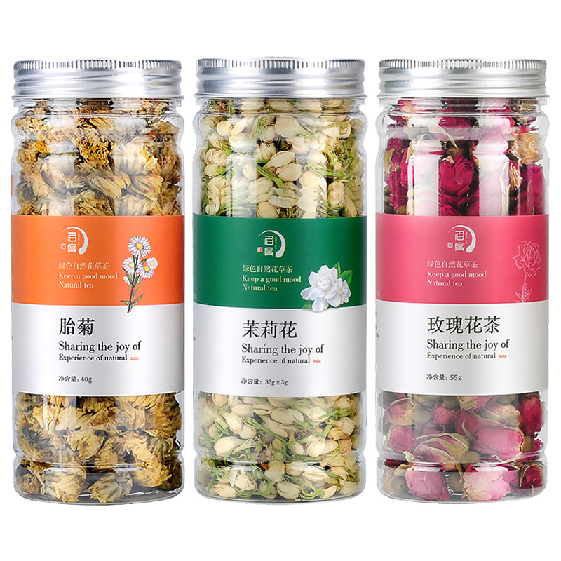 3罐装玫瑰花茉莉花菊花茶胎菊正品干花组合花茶泡水喝养生茶 - 图0