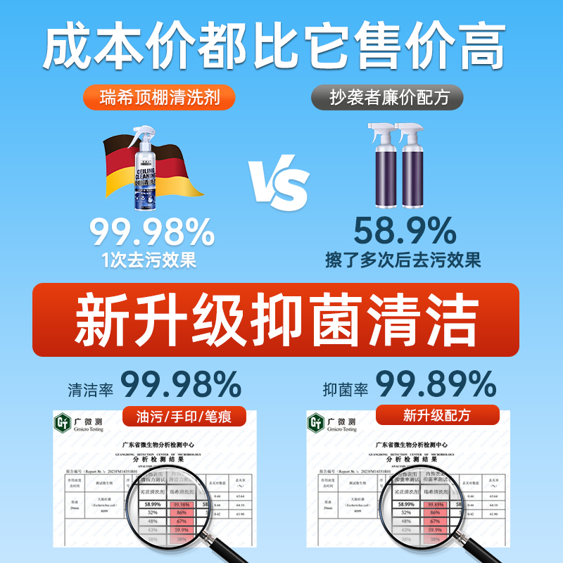 汽车内饰清洗剂车内顶棚室内免洗织物车顶泡沫去污清洁剂翻新神器