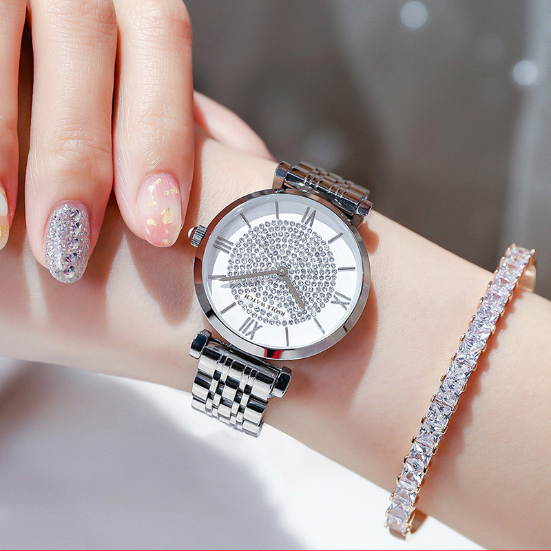 2020新款正品满天星女钢带石英表 rsqle瑞时爵国产腕表