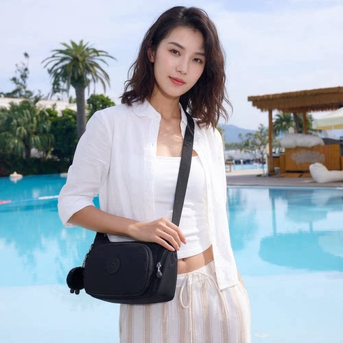 kipling女款2026春夏新款出行帆布单肩斜挎包牛角包|GABBETTE S - 图1