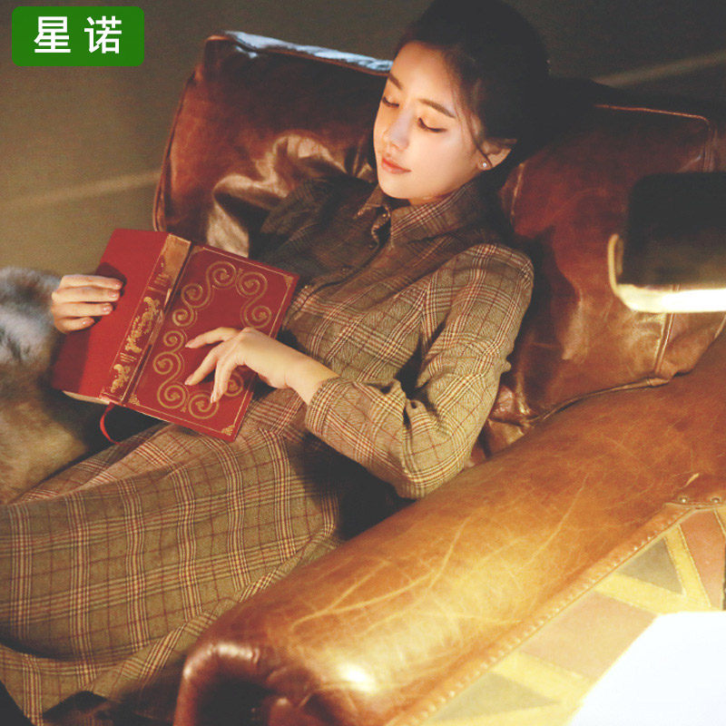 星诺正品2020秋冬新款长袖衬衫裙 星诺连衣裙