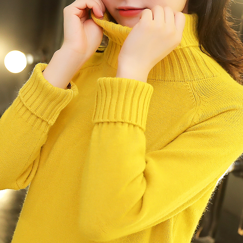 高领黑白色女士秋冬装2020年毛衣 雪俪羊毛衣