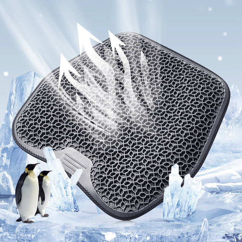 汽车坐垫夏季蜂窝凝胶座椅垫货车单片硅胶通风冰凉透气办公室屁垫