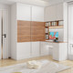 Sliding door wardrobe desk integrated combination