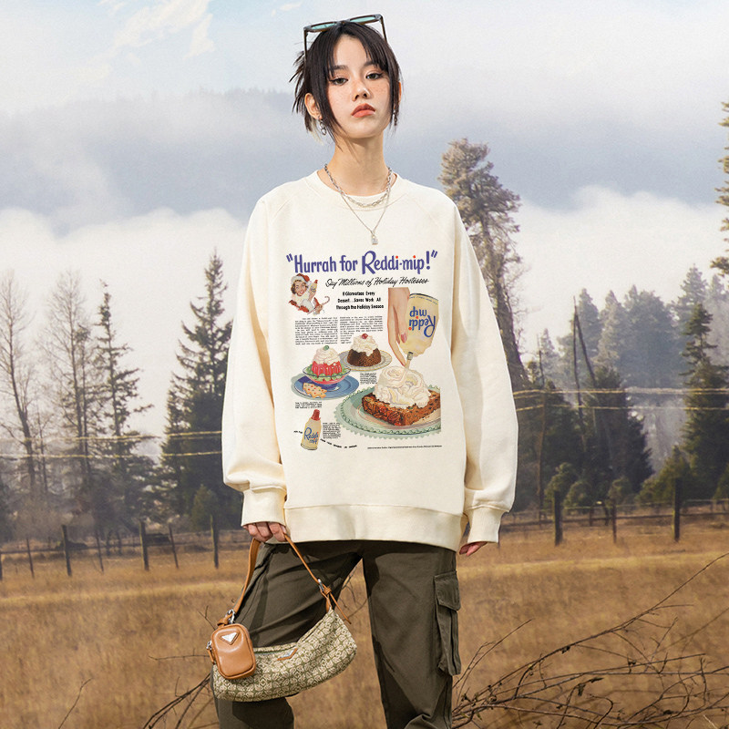 2022新款圆领美式复古oversize卫衣 yep卫衣/绒衫