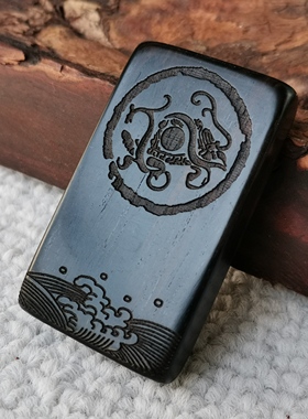 曾木匠项链雕刻黑檀木