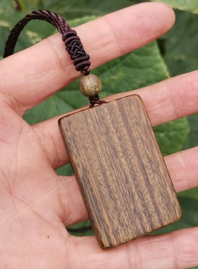 曾木匠原创定制绿檀香木雕刻多福百家姓刻字项链吊坠檀木毛衣链