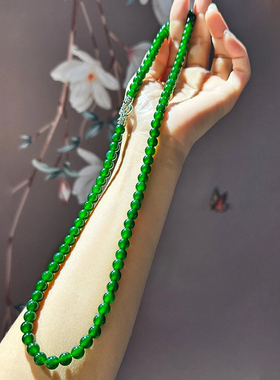和田玉圆珠女显白碧玉手串万能链
