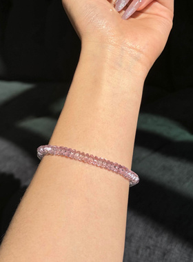 碎冰冰天然维多利亚钻石切面紫水晶刻面飞碟珠百搭爆闪女款手串