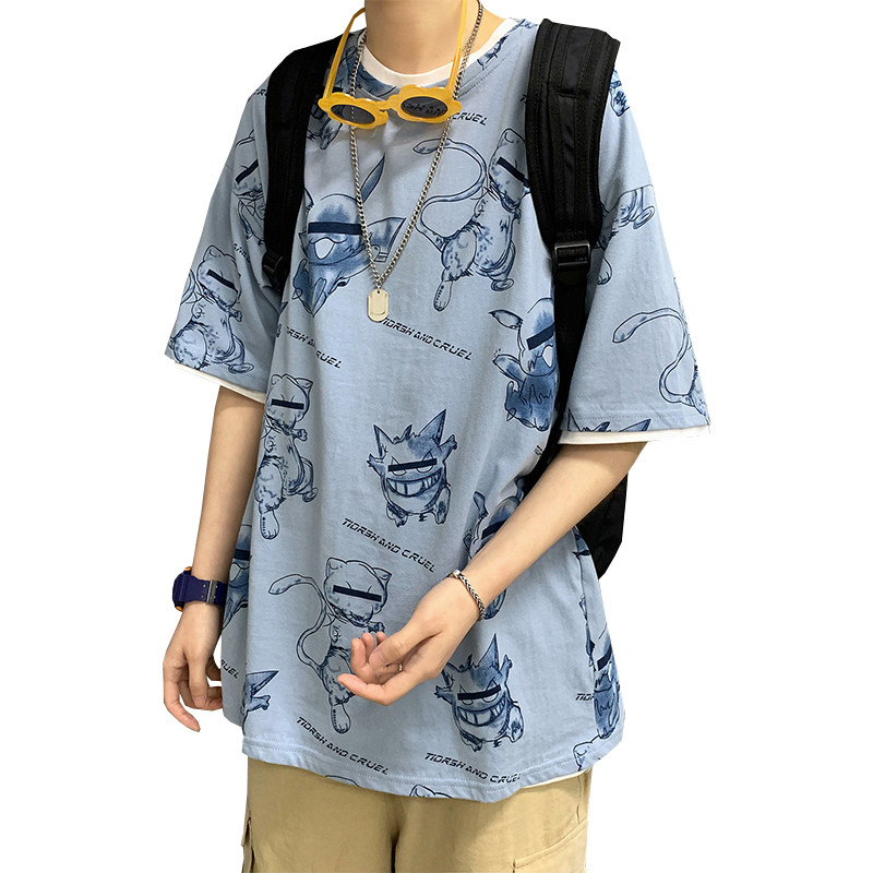 短袖t恤男潮牌潮流超火cec五分袖 v37T恤