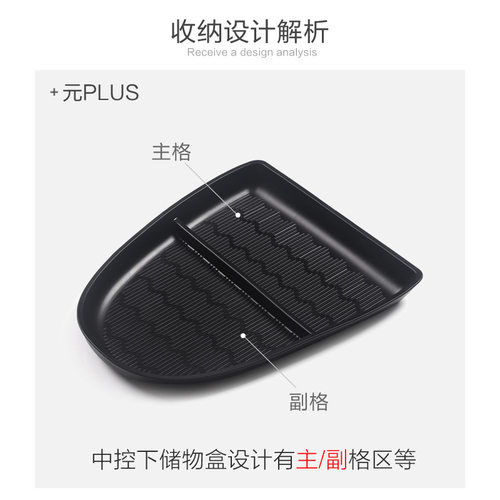 适用22-24款比亚迪元plus中控下储物盒atto3扶手箱配件用品收纳盒 - 图2