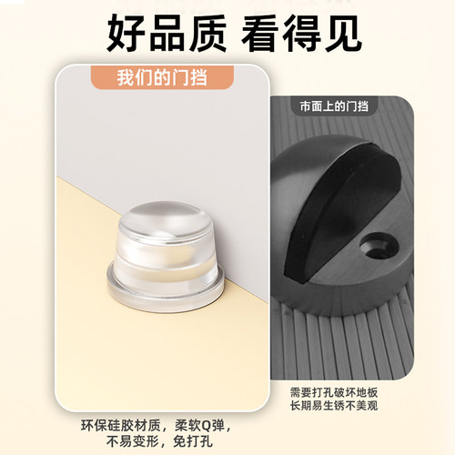 门把手防撞贴硅胶门后防碰撞神器入户玻璃柜门防撞缓冲垫门挡门碰 - 图0