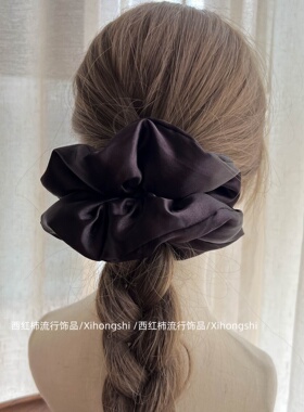 章小蕙同款超大号仿真丝加棉大肠发圈柔软不伤发缎面发圈头花发饰
