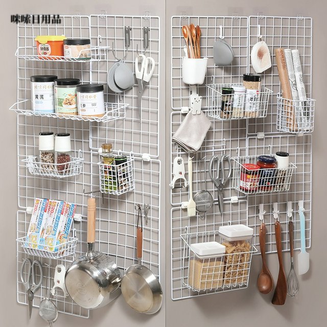 Mesh grid iron hanging basket wire mesh storage rack