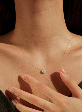 摩典莫桑钻S925纯银甜酷风锁骨链